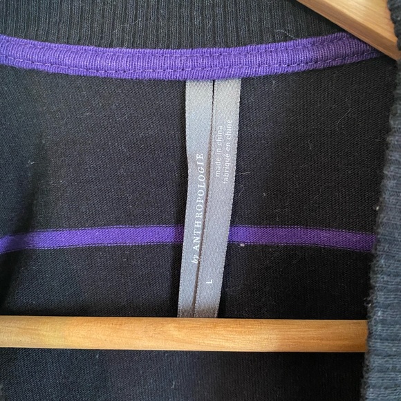 Anthropologie blk. and purple striped tunic tank - Picture 3 of 5